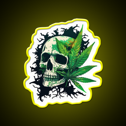 Skull Hemp Inspired Green Leaf Led Neon Sign 420 Neon Decor Rgb Color - LED neon sign view 7
