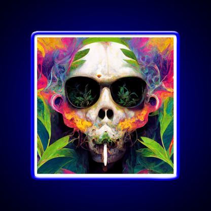 Skull Hemp Inspired Green Leaf Led Neon Sign Bedroom Neon Sign Rgb Color