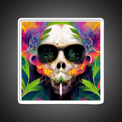 Skull Hemp Inspired Green Leaf Led Neon Sign Bedroom Neon Sign Rgb Color - Shineneon