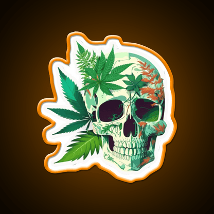 Skull Hemp Inspired Green Leaf Led Neon Sign Rgb Color - Shineneon