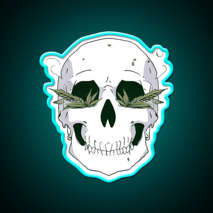 Skull Hemp Inspired Green Leaf Led Neon Sign Room Led Sign Rgb Color - Size and dimension reference
