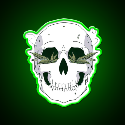 Skull Hemp Inspired Green Leaf Led Neon Sign Room Led Sign Rgb Color - LED neon sign view 8