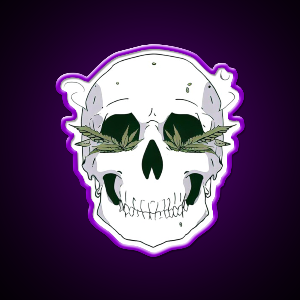 Skull Hemp Inspired Green Leaf Led Neon Sign Room Led Sign Rgb Color - LED neon sign view 9