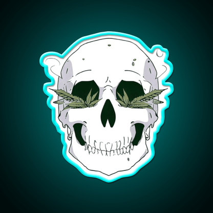 Skull Hemp Inspired Green Leaf Led Neon Sign Room Led Sign Rgb Color - Shineneon