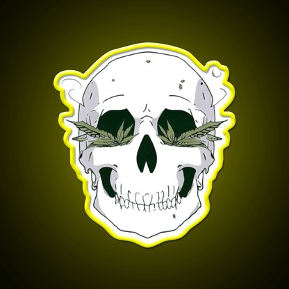 Skull Hemp Inspired Green Leaf Led Neon Sign Room Led Sign Rgb Color - Shineneon