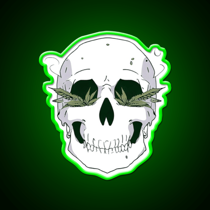 Skull Hemp Inspired Green Leaf Led Neon Sign Room Led Sign Rgb Color - Shineneon