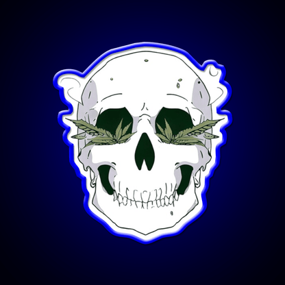 Skull Hemp Inspired Green Leaf Led Neon Sign Room Led Sign Rgb Color - Shineneon