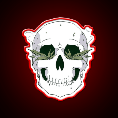 Skull Hemp Inspired Green Leaf Led Neon Sign Room Led Sign Rgb Color - Shineneon