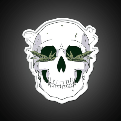 Skull Hemp Inspired Green Leaf Led Neon Sign Room Led Sign Rgb Color - Shineneon