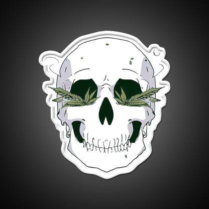 Skull Hemp Inspired Green Leaf Led Neon Sign Room Led Sign Rgb Color