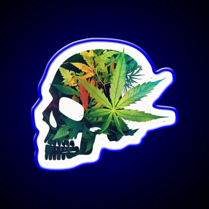 Skull Hemp Inspired Green Leaf Led Neon Sign Room Light Sign Rgb Color - LED neon sign view 5