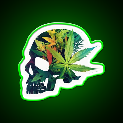Skull Hemp Inspired Green Leaf Led Neon Sign Room Light Sign Rgb Color - LED neon sign view 8