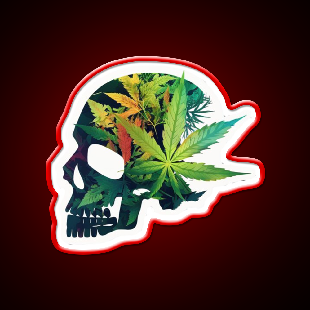 Skull Hemp Inspired Green Leaf Led Neon Sign Room Light Sign Rgb Color - LED neon sign view 10