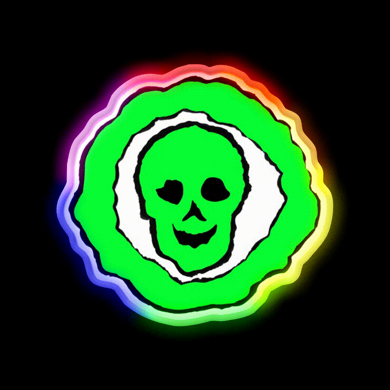 Skull Hemp Inspired Green Leaf Led Neon Sign Wall Decor Rgb Color - LED neon sign close-up detail