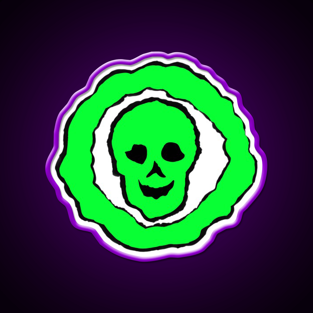 Skull Hemp Inspired Green Leaf Led Neon Sign Wall Decor Rgb Color - Shineneon