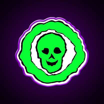 Skull Hemp Inspired Green Leaf Led Neon Sign Wall Decor Rgb Color - Shineneon