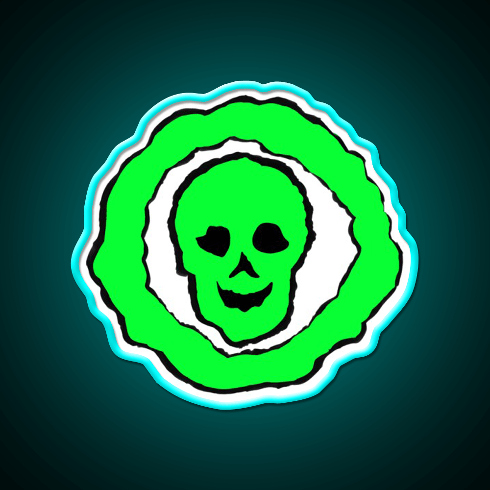 Skull Hemp Inspired Green Leaf Led Neon Sign Wall Decor Rgb Color - Shineneon