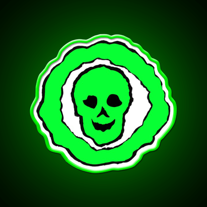 Skull Hemp Inspired Green Leaf Led Neon Sign Wall Decor Rgb Color - Shineneon