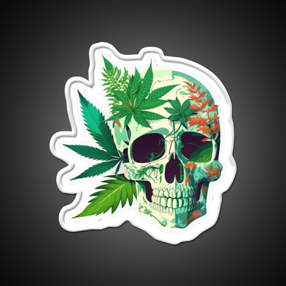 Skull Hemp Inspired Green Leaf Led Neon Sign Rgb Color - LED neon sign view 11