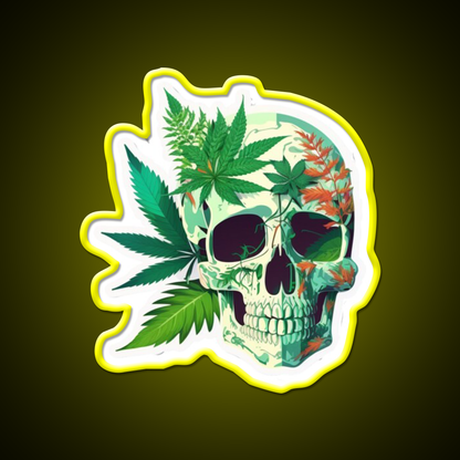 Skull Hemp Inspired Green Leaf Led Neon Sign Rgb Color - LED neon sign view 7