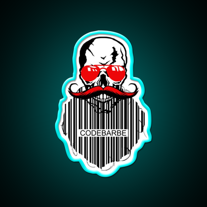 Skull Hipster Code Beard Bar Humor Man Cave Bar Led Neon Sign Rgb Color