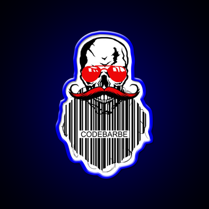 Skull Hipster Code Beard Bar Humor Man Cave Bar Led Neon Sign Rgb Color