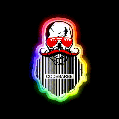 Skull Hipster Code Beard Bar Humor Man Cave Bar Led Neon Sign Rgb Color