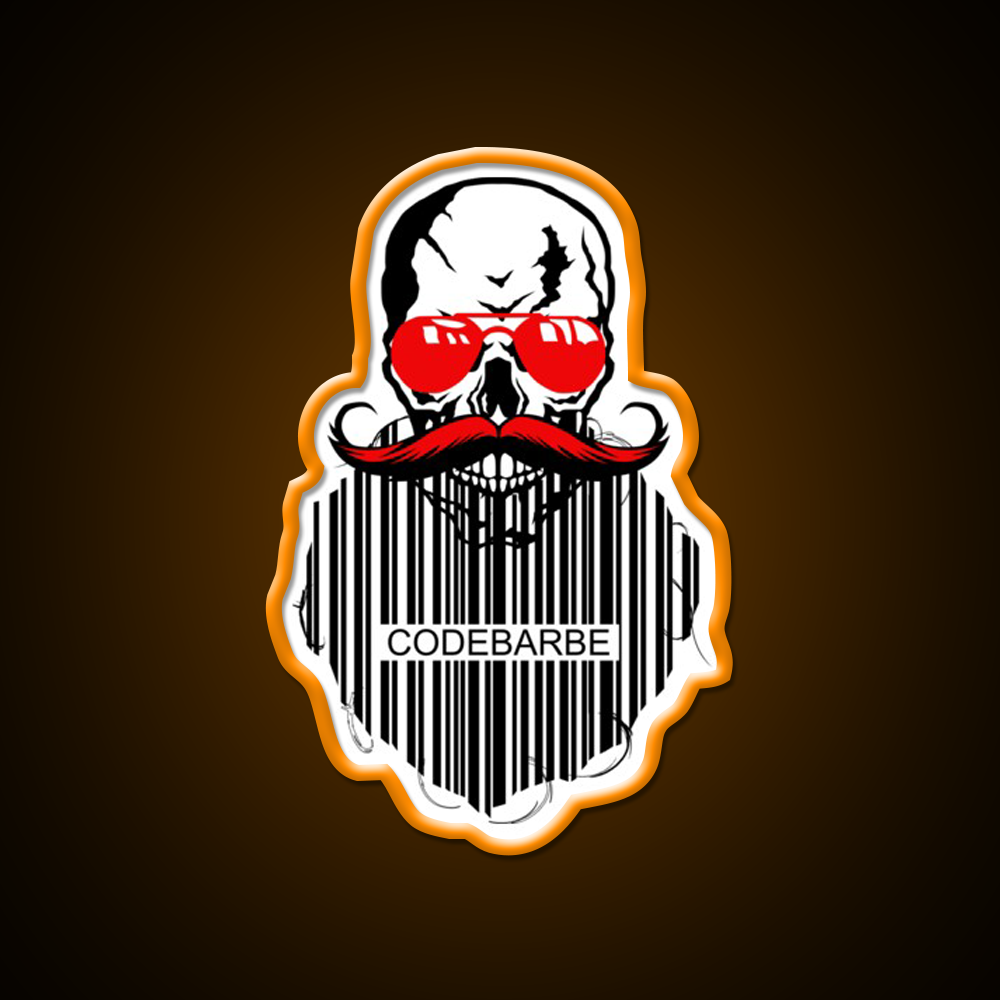 Skull Hipster Code Beard Bar Humor Man Cave Bar Led Neon Sign Rgb Color