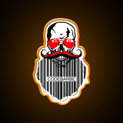 Skull Hipster Code Beard Bar Humor Man Cave Bar Led Neon Sign Rgb Color