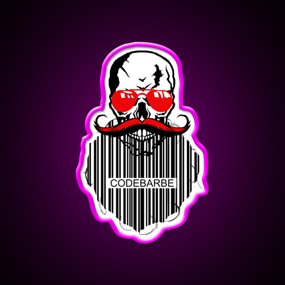 Skull Hipster Code Beard Bar Humor Man Cave Bar Led Neon Sign Rgb Color