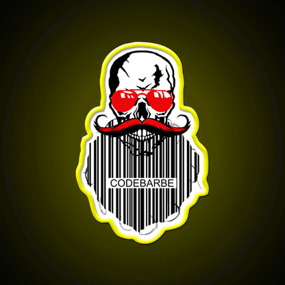 Skull Hipster Code Beard Bar Humor Man Cave Bar Led Neon Sign Rgb Color