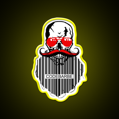 Skull Hipster Code Beard Bar Humor Man Cave Bar Led Neon Sign Rgb Color