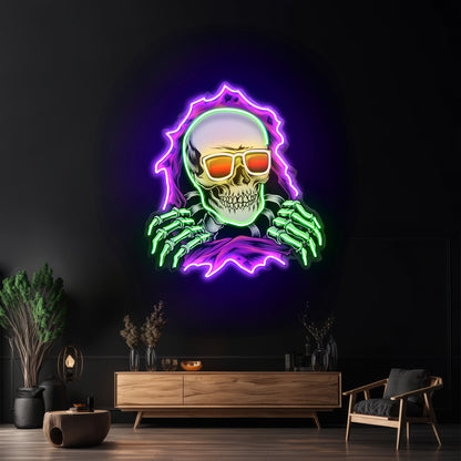 Skull Hole Led Neon Sign Light Custom Led Signs