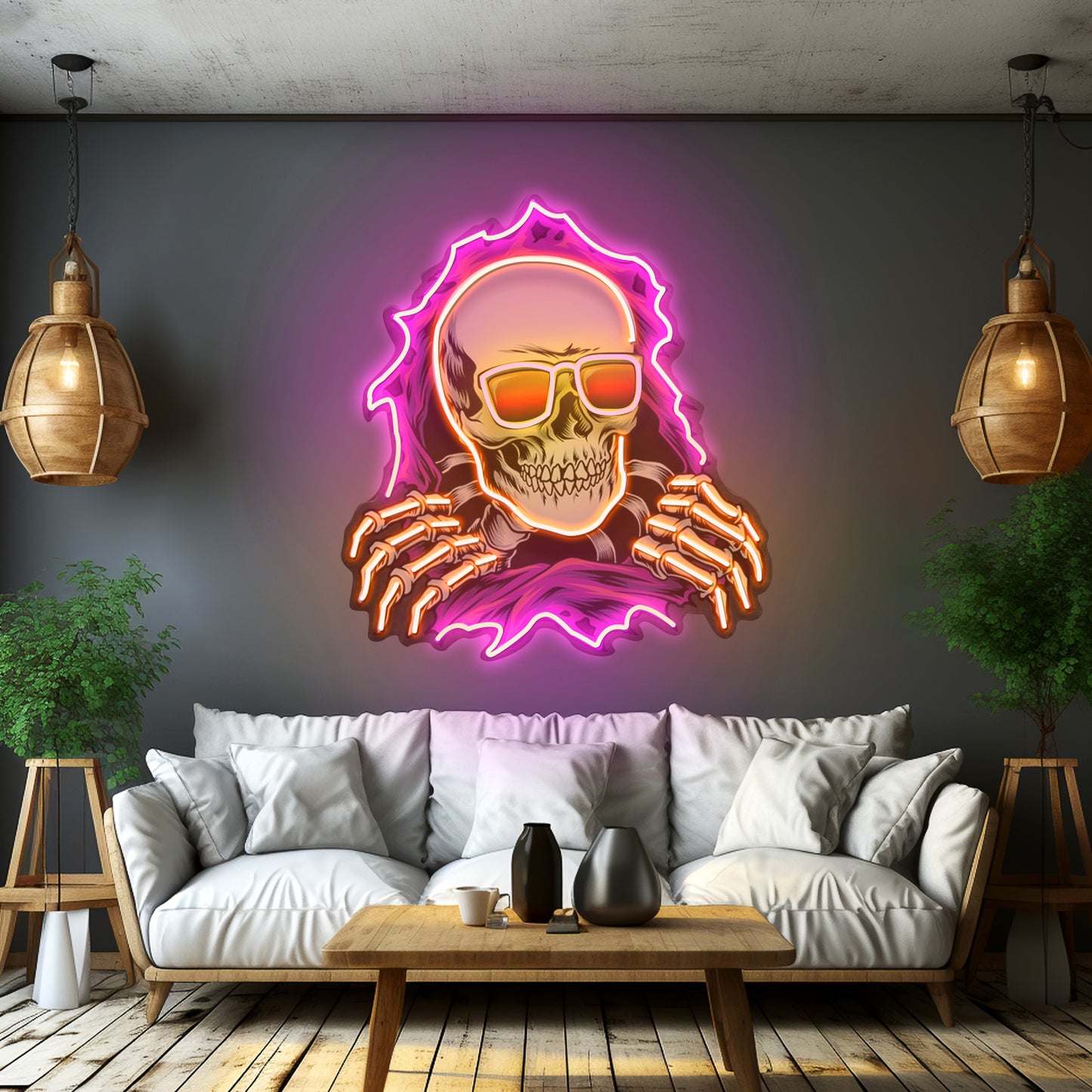 Skull Hole Led Neon Sign Light Custom Led Signs