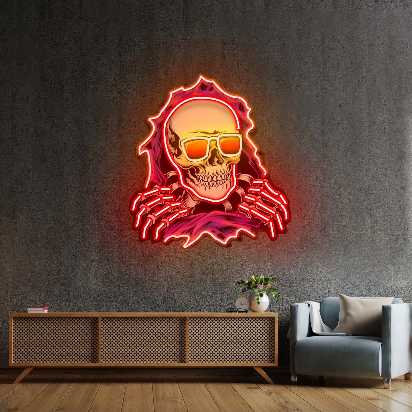 Skull Hole Led Neon Sign Light Custom Led Signs