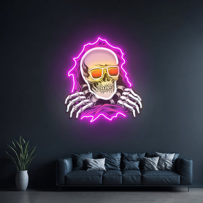 Skull Hole Led Neon Sign Light Custom Led Signs