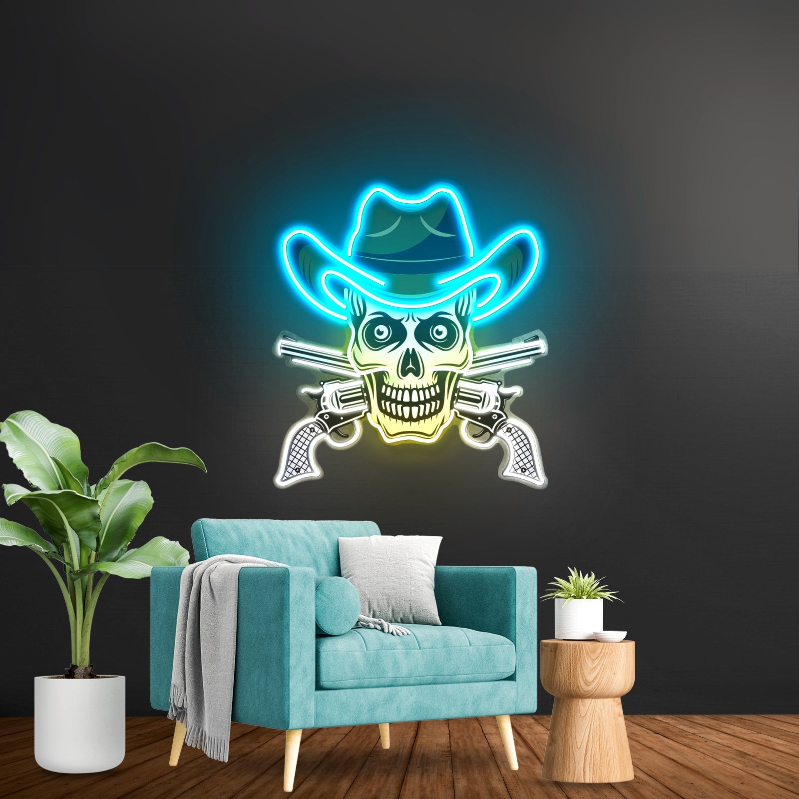 Skull In Cowboy Hat Led Neon Sign Light Custom Led Signs - Shineneon