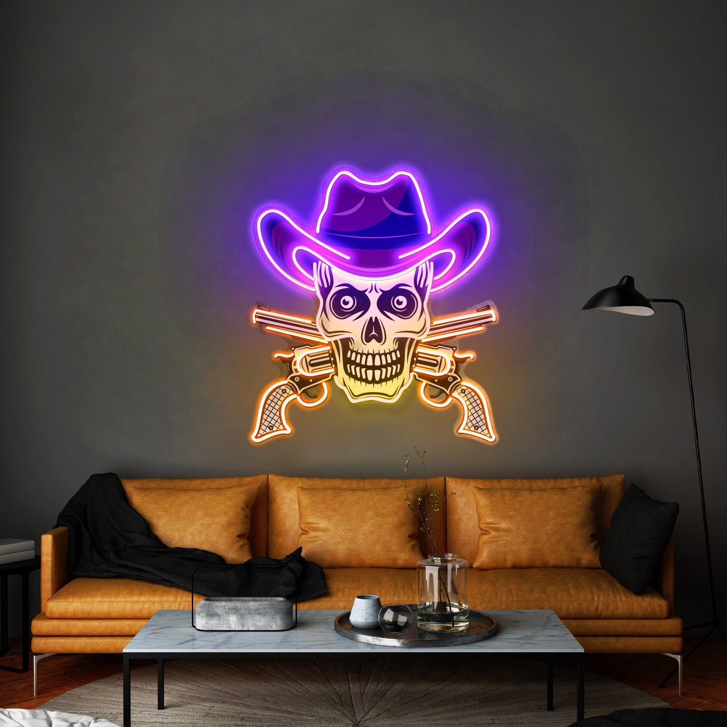 Skull In Cowboy Hat Led Neon Sign Light Custom Led Signs