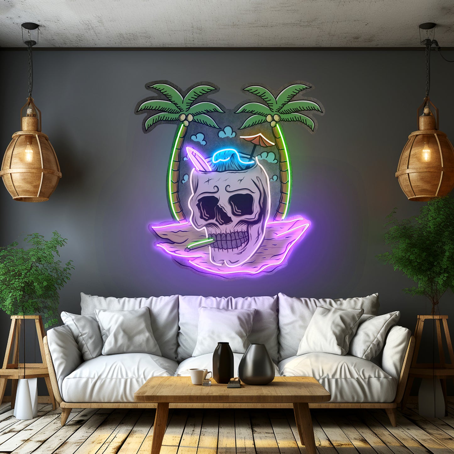 Skull Island Led Neon Sign Light Custom Led Signs