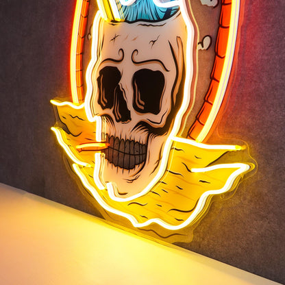 Skull Island Surf Palm Tropical Uv Printed Led Neon Sign | Shineneon