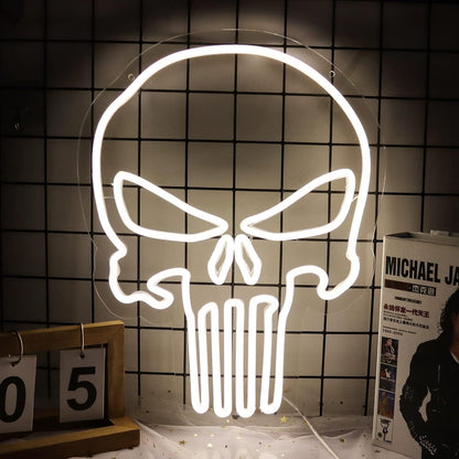 Skull Multicolor Bedroom Neon Sign Edgy Room Decor | Shineneon