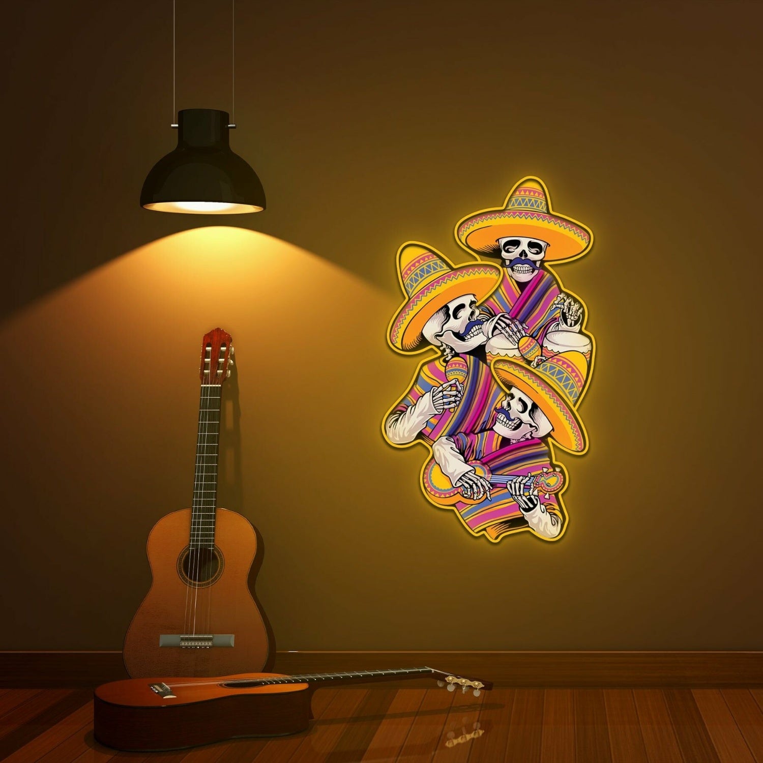 Skull Music Uv Light Art Neon Illuminated Decor | Shineneon