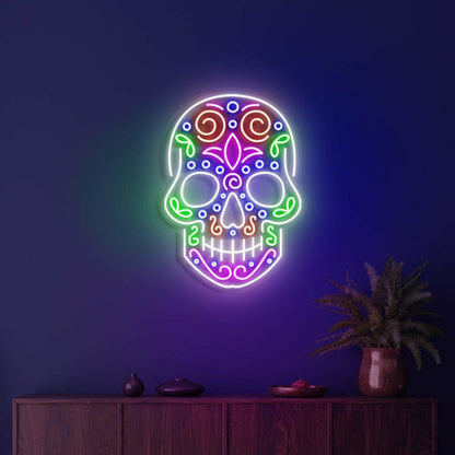 Skull Neon Reminder Of Lifes Edge And Vibrancy | Shineneon