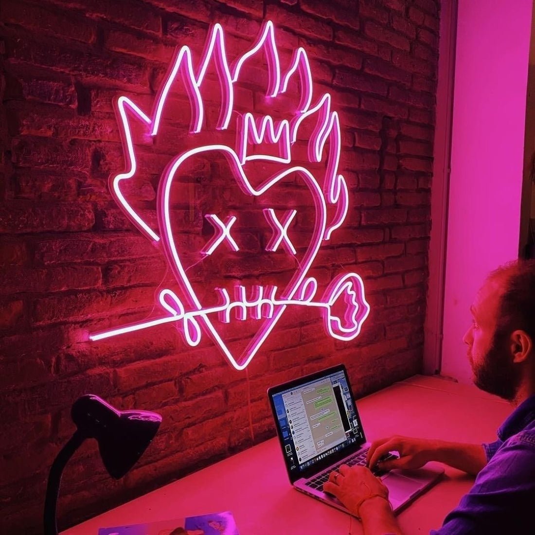 Skull Rose Led Sign Business Neon Sign - Shineneon