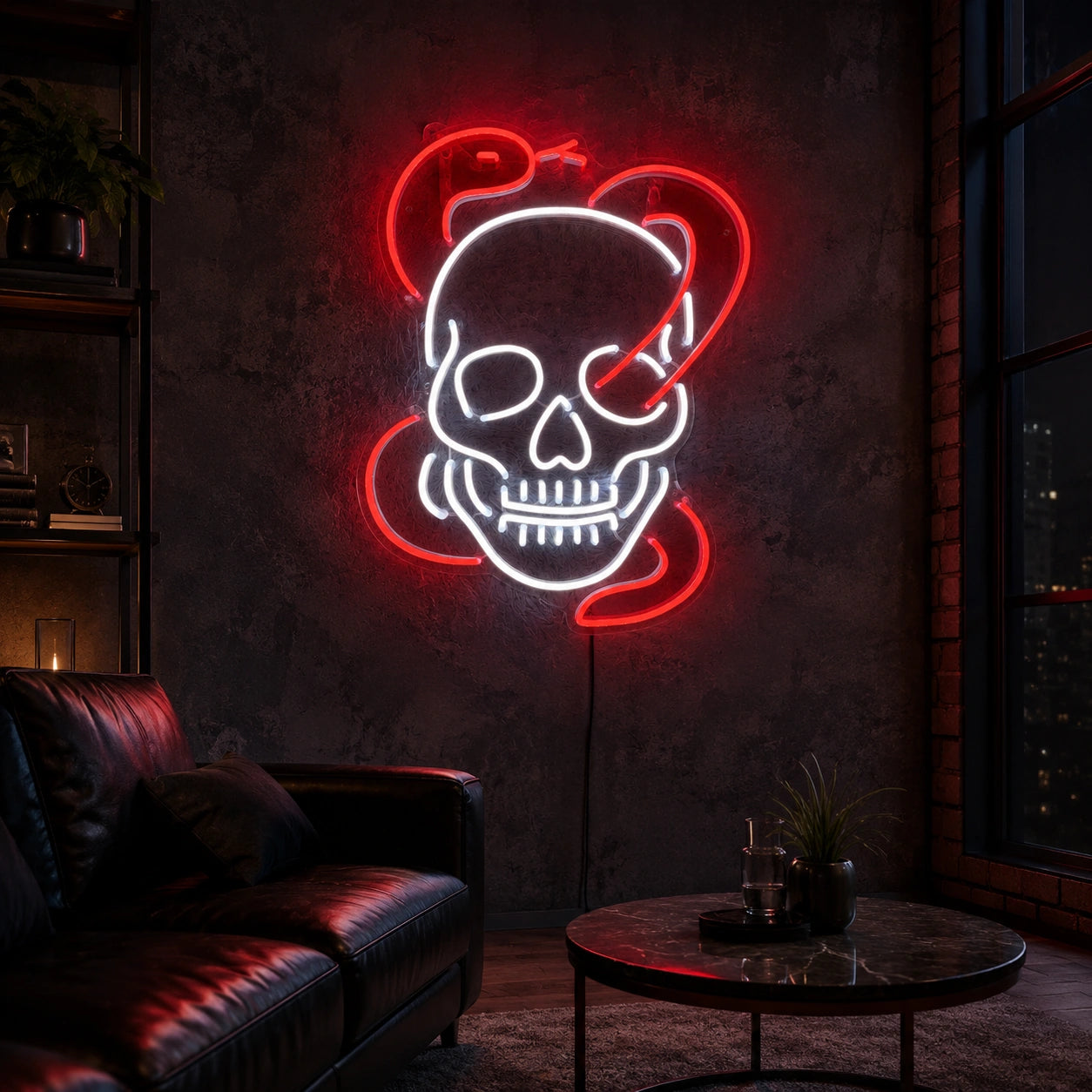 Skull Snake Neon Sign LED Neon Sign real lifestyle scene