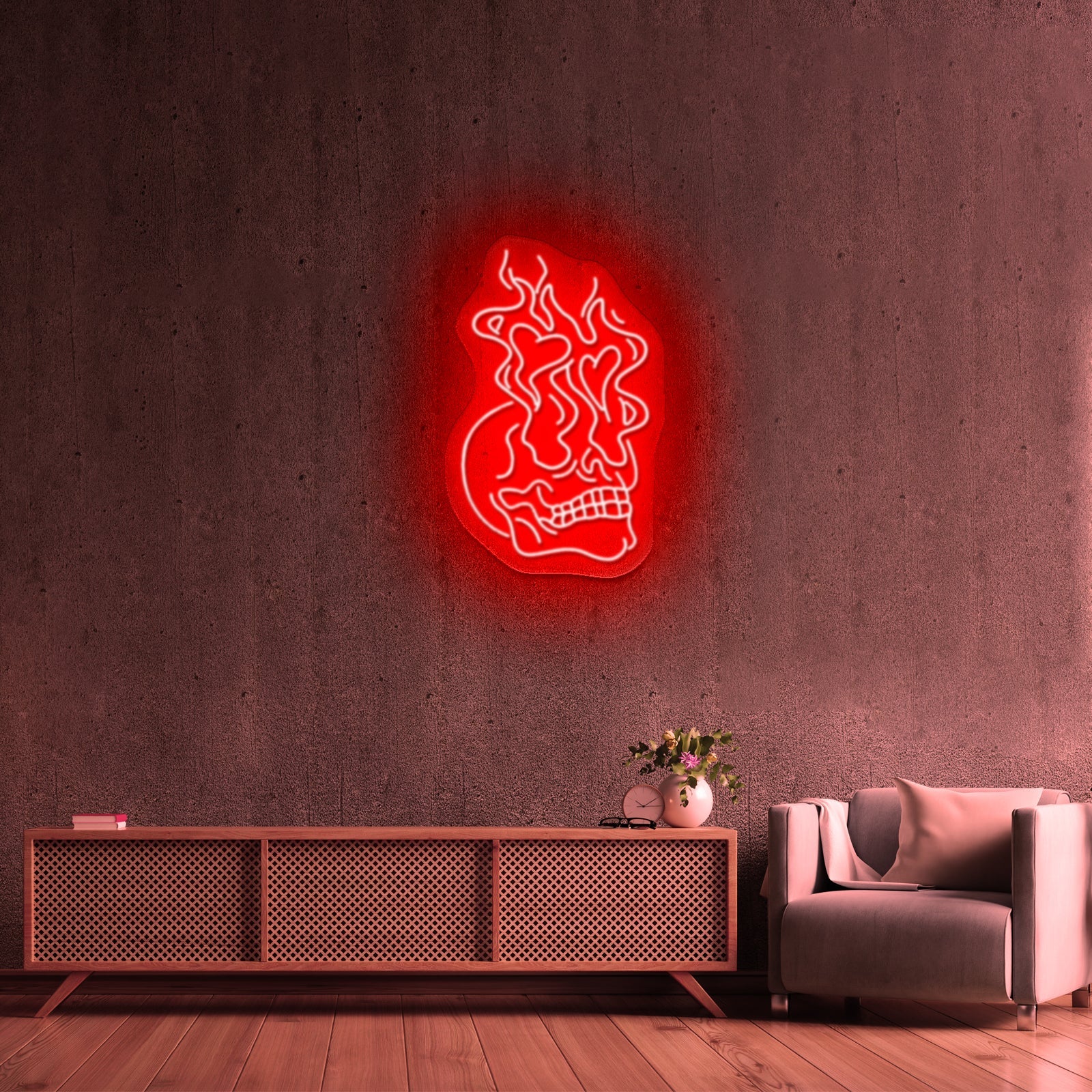 Skull Sun Flowers Led Neon Sign Light Custom Led Signs - Shineneon