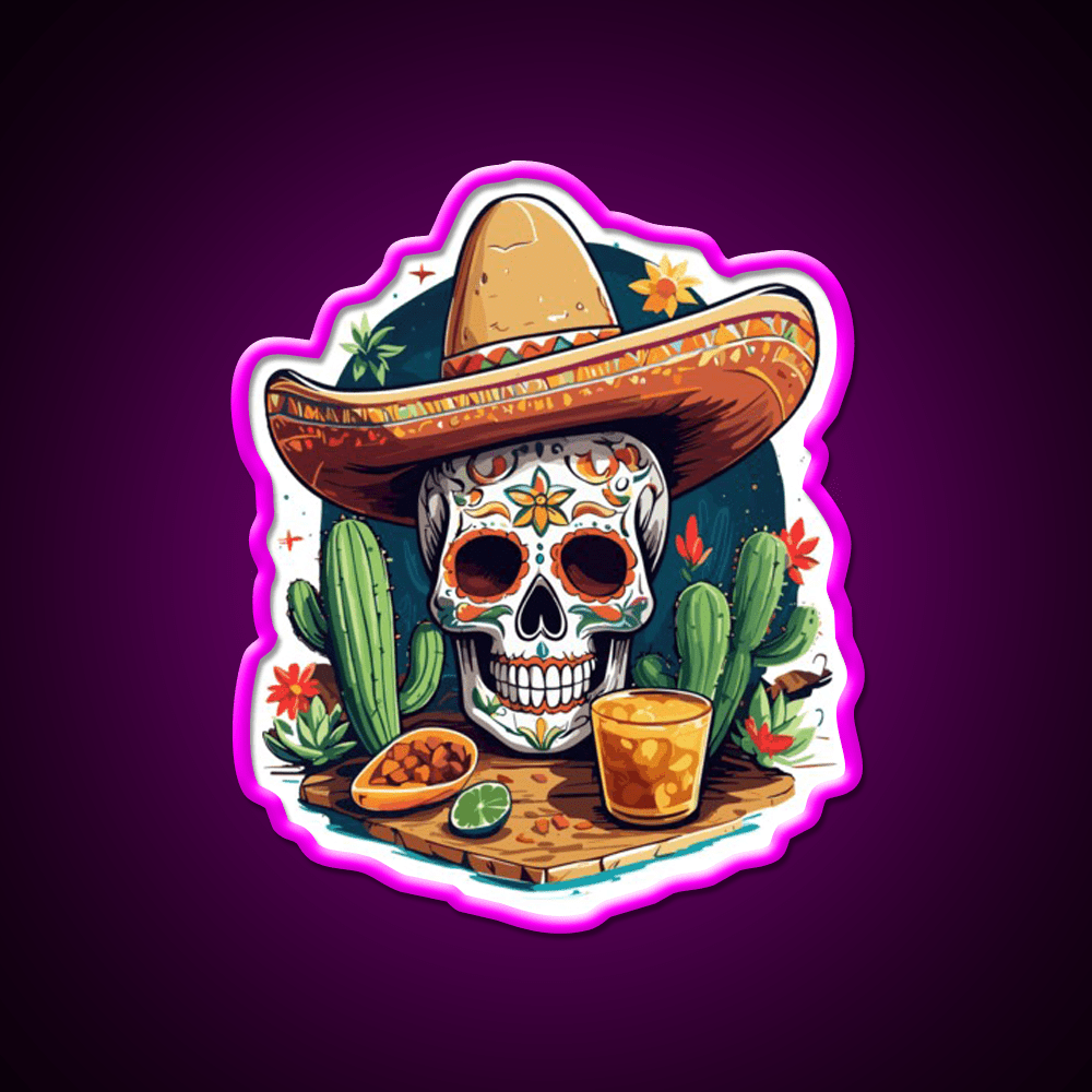 Skull Tequila Drink Cinco De Mayo Mexico Party Drink Tequila Led Neon Sign Rgb Color - Shineneon
