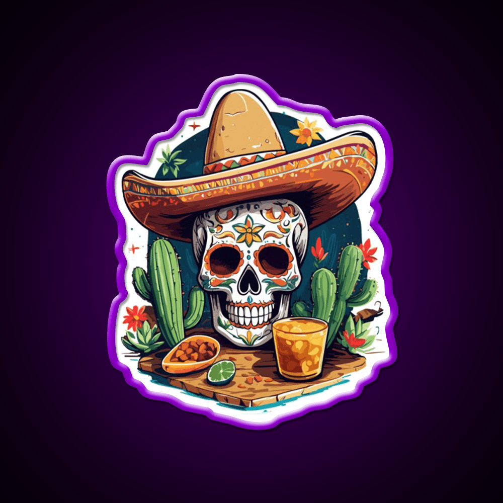 Skull Tequila Drink Cinco De Mayo Mexico Party Drink Tequila Led Neon Sign Rgb Color - Shineneon