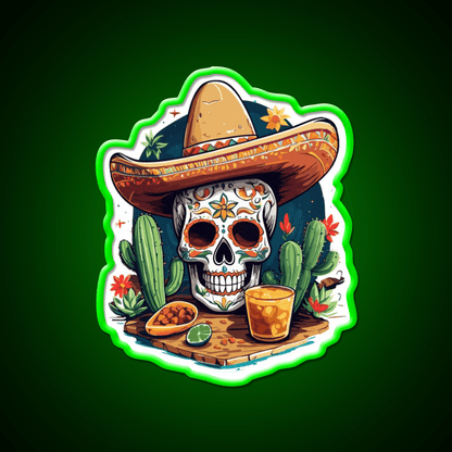 Skull Tequila Drink Cinco De Mayo Mexico Party Drink Tequila Led Neon Sign Rgb Color - Shineneon