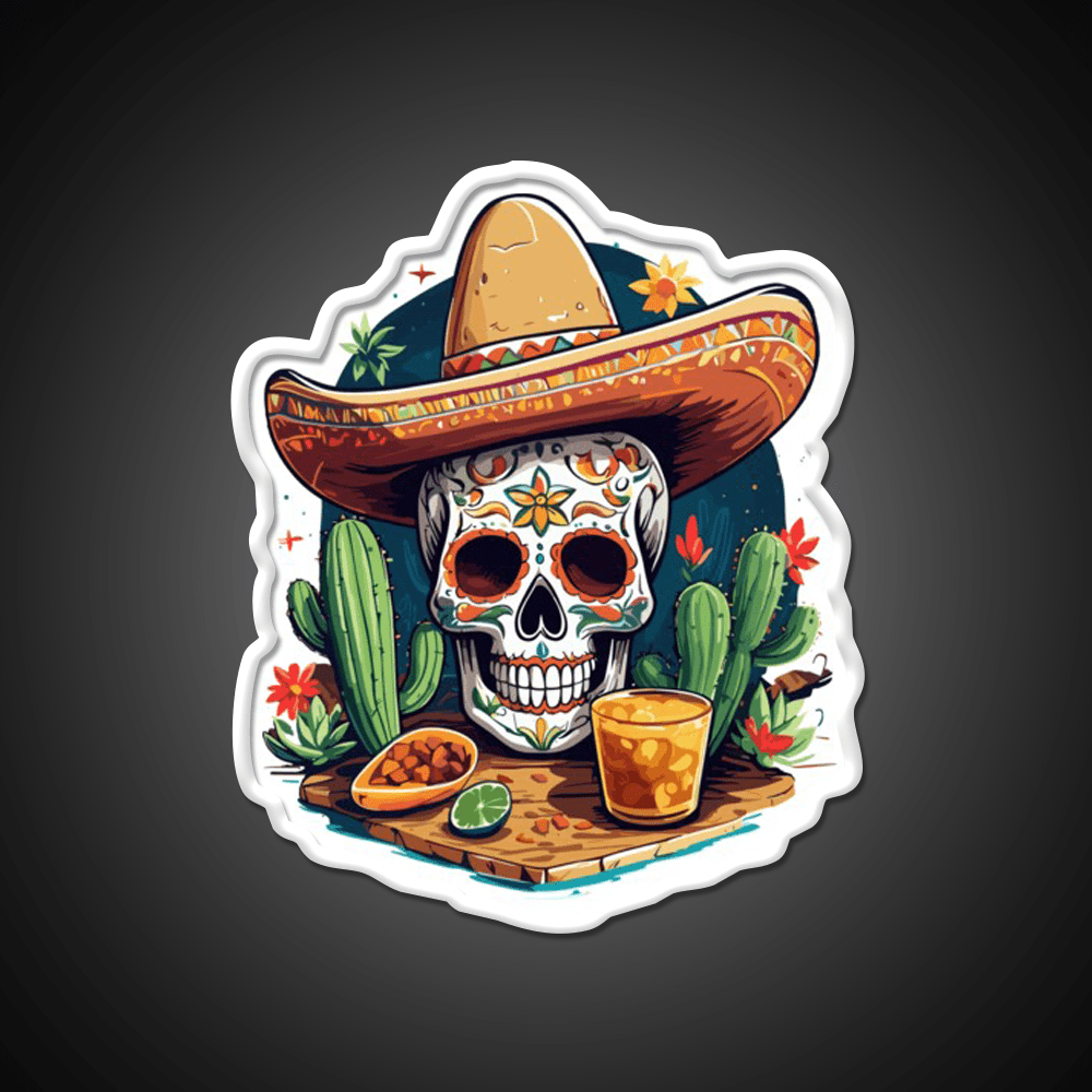 Skull Tequila Drink Cinco De Mayo Mexico Party Drink Tequila Led Neon Sign Rgb Color - Shineneon